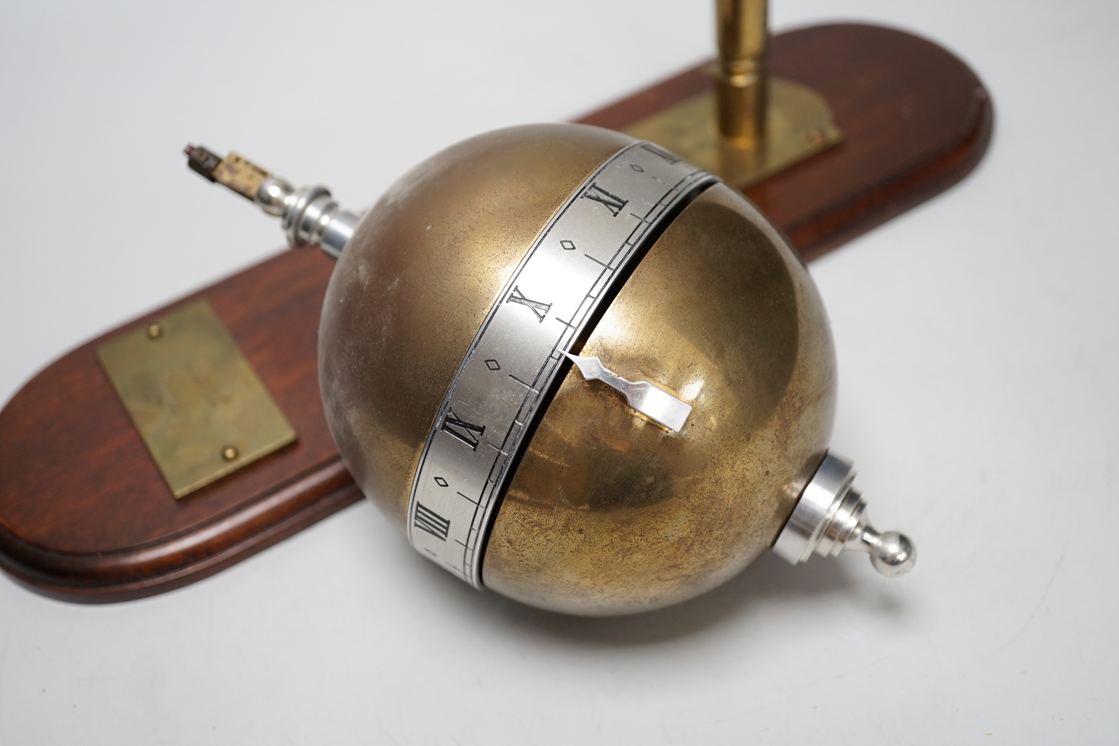 A novelty wall-pendant timepiece, bearing plaque named Dent, London, mahogany mount, 37cm high